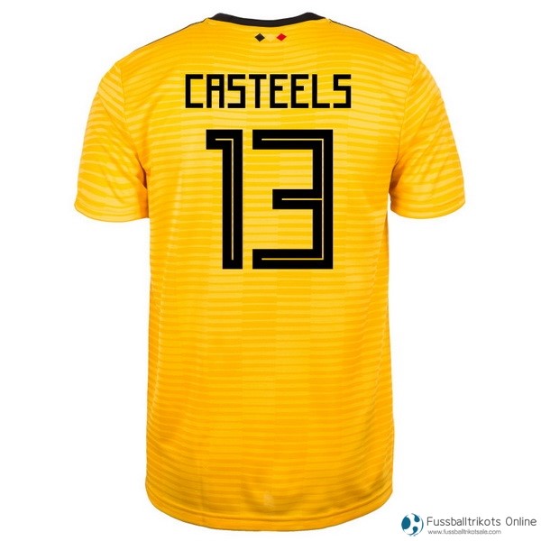 Belgica Trikot Auswarts Casteels 2018 Gelb Fussballtrikots Günstig